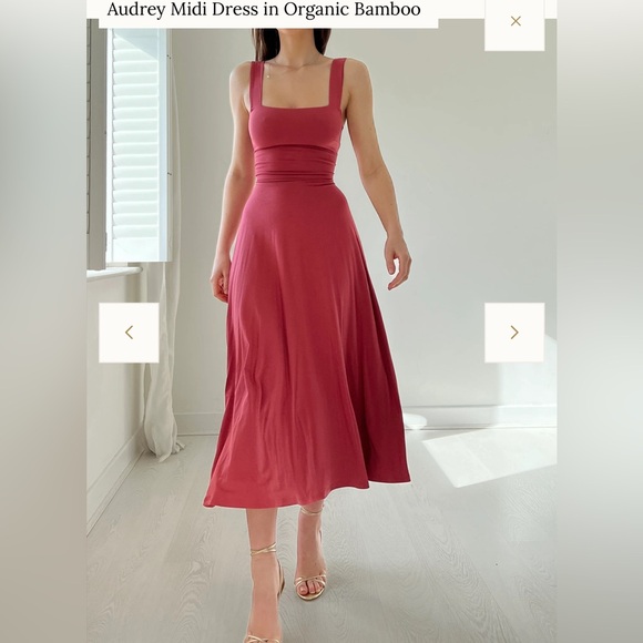 2 pieces! AYM Audrey midi dress and ballet bamboo wrap top in mauve pink - Picture 10 of 11